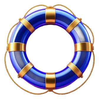 Blue and gold lifebuoy ring