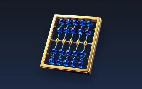 Gold abacus with blue beads
