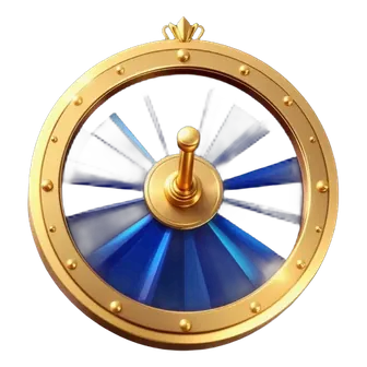 Gold and blue prize wheel